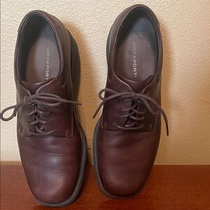 Rockport Men's Dark Brown Leather Oxfords, Size 7.5M